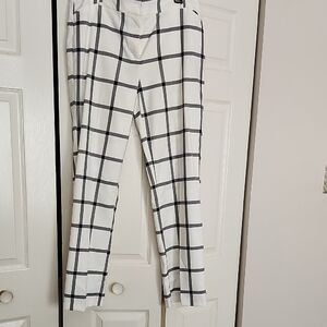 Cato Black and White Grid Pattern Dress Pants